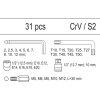 Vložka do zásuvky - imbus 2-12mm, torx T10-T50, 1/2" E10-E20, adaptéry M5- M12