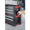 the drawers can be stacked and locked to each other creating a drawer system