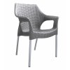 Mega Plast, plastová židle BELLA (AL nohy), 84 x 60 x 52 cm, stohovatelná, mocca