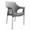 Mega Plast, plastová židle BELLA (AL nohy), 84 x 60 x 52 cm, stohovatelná, capuccino