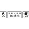 Sada hadovitých vrtáků do dřeva 10,12,14,16,18,20 délka 230mm