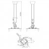 Profesionální výškově nastavitelný otočný a sklopný stropní držák projektoru Edbak PMV200