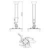Výškově polohovatelný otočný a sklopný držák projektoru na strop Edbak PMV100