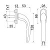 klika pro plast.okna a dveře Al F4 bronz.fluorcarbon RICHTER