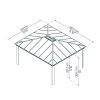 Palram Garden Gazebos Dallas 14x16 4.3x5 Dimensions