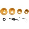 vrtáky vykružovací korunkové, 4 průměry O 32-54mm, HSS/Bi-metal
