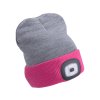 cepice s celovkou 4x45lm usb nabijeni svetle seda ruzova oboustranna univerzalni velikost 73 acryl a 27 polyester img 43197 fd 99