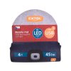 čepice s čelovkou 4x45lm, USB nabíjení, bílo-červeno-modrá, univerzální velikost, 73% acryl a 27% polyester