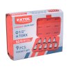 hlavice zástrčné TORX, sada 9ks, 1/2', CrV/S2