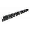 Patch panel POE UTP cat.5e 16p 1U Black (provedení 19" rack)