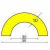Varovný a ochranný profil 5, černá / žlutá, Ø 5 cm × 500 cm - DP 10027