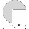 Varovný a ochranný profil 2, bílá, Ø 4 cm × 100 cm - DP 10310