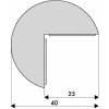 Varovný a ochranný profil 2, bílá, Ø 4 cm × 100 cm - DP 10310