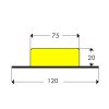 Nástěnný ochranný profil 16, černá / žlutá, 12 cm × 100 cm - DP 13016