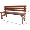 VIKING zahradní lavice dřevěná LAKOVANÁ - 150 cm