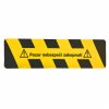 Protiskluzová podlahová značka - Pozor nebezpečí zakopnutí, černá / žlutá - BY M12C150