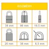 Nylonové bezpečnostní zámky s 38mm okem, zelená, 6 ks - BY C6A1D