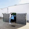 Přístřešek na kontejnery 1100 l Tomo, různé velikosti, 3 x 1100 l, se zadní stěnou