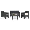 PENELOPE 4 SEATER zahradní plastový set - grafit