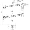 vyrp16 1865Stolni drzak 4 monitoru Connect IT QuadroArm rozmery