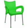 Mega Plast, plastová židle DOLCE (AL nohy), 82,5 x 59 x 55 cm, stohovatelná, zelená