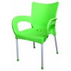 Mega Plast, plastová židle SMART (AL nohy), 83 x 57 x 54 cm, stohovatelná, zelená