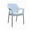 Mega Plast, plastová židle URBAN (AL nohy), 83,5 x 60 x 54 cm, stohovatelná, bílá