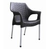 Mega Plast, plastová židle BELLA (AL nohy), 84 x 60 x 52 cm, stohovatelná, wenge