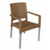 Mega Plast, plastová židle RATAN LUX (AL nohy), 88 x 56,5 x 56 cm, stohovatelná, okrová