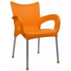 Mega Plast, plastová židle DOLCE (AL nohy), 82,5 x 59 x 55 cm, stohovatelná, oranžová