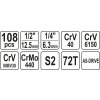 Gola sada 1/2", 1/4" + příslušenství 108 ks