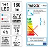 Lampa montážní 1+1 LED, bezpřívodová, 3,7V Li-ion, magnet+hák, 180lm