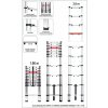 Žebřík teleskopický 13 stupňů 3,8 m, nosnost 150kg