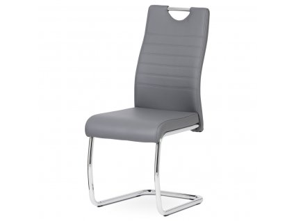 3082 jidelni zidle kozenka seda chrom autronic dcl 418 grey