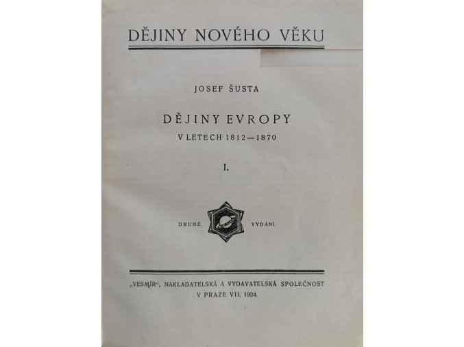 Dějiny Evropy v letech 1812–1870 I. (1924)