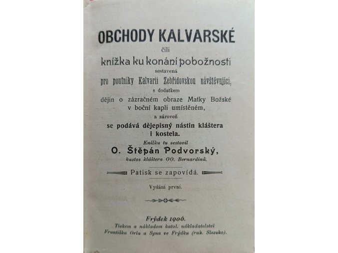 Obchody Kalvarské čili knížka ku konání pobožnosti (1906)