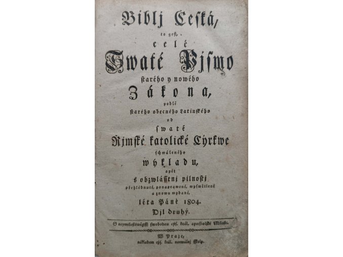 Bible Česká - díl druhý (1804)