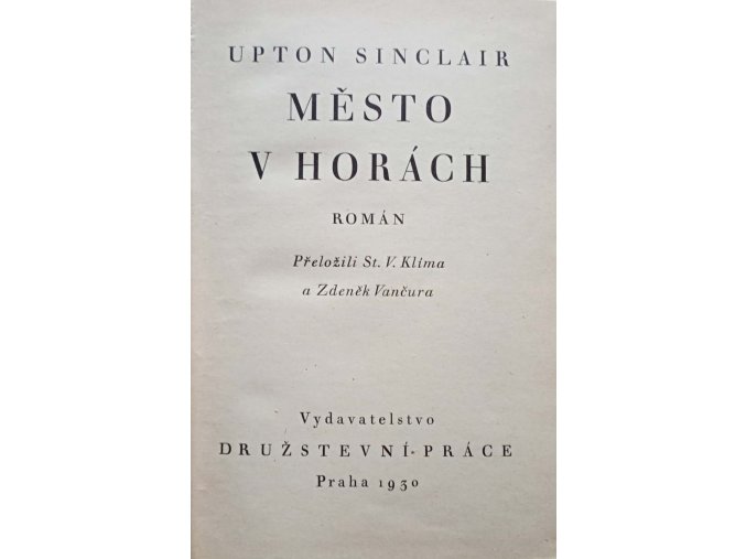 Město v horách (1930)
