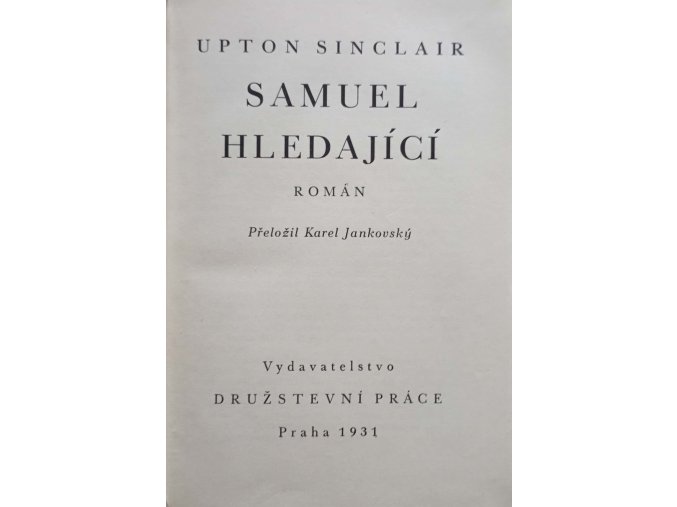 Samuel hledající (1931)