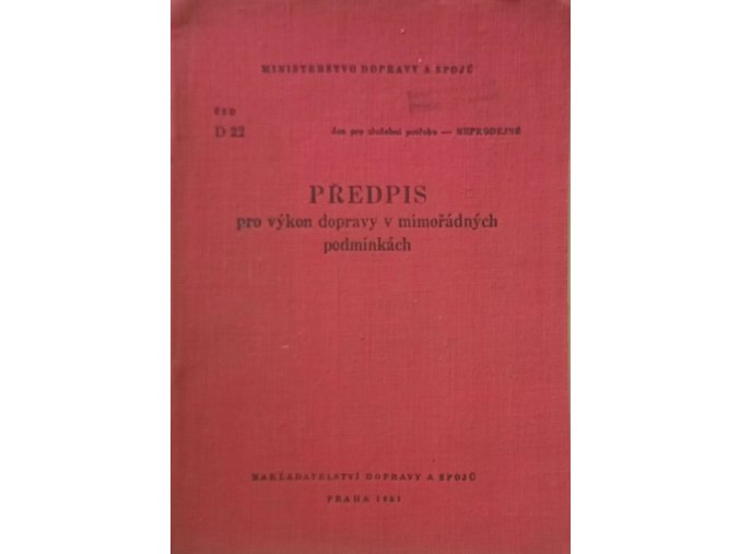 Předpis pro výkon dopravy v mimořádných podmínkách (1961)