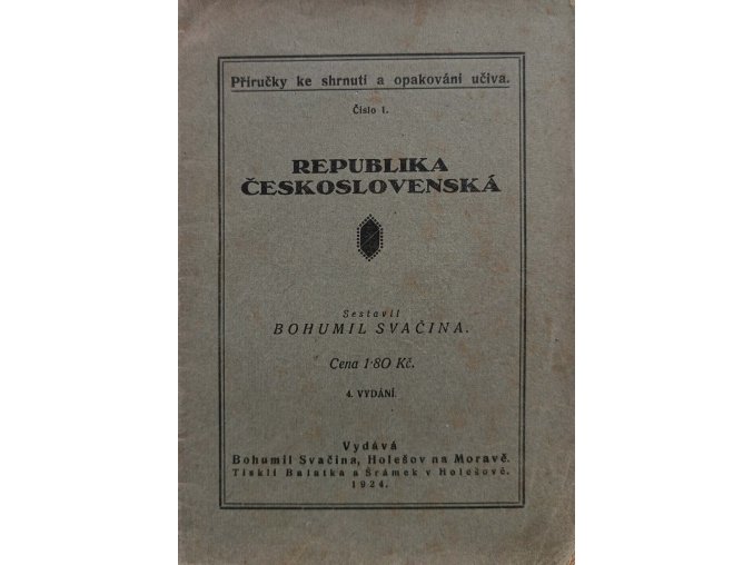 Příručky ke shrnutí a opakování učiva 1 - Republika Československá (1924)