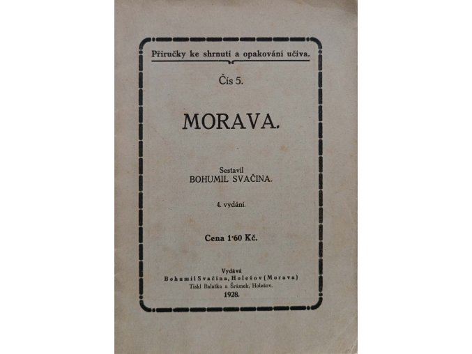 Příručky ke shrnutí a opakování učiva 5 - Morava (1928)