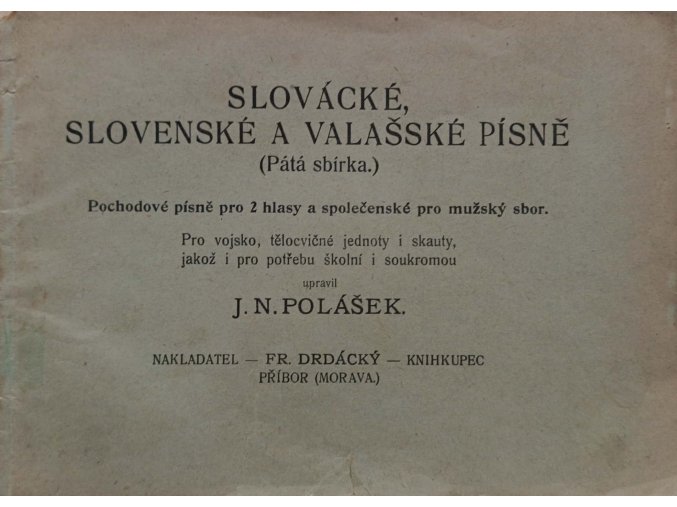 Slovácké, slovenské a valašské písně