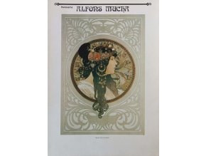 Alfons Mucha : Tmavovláska - soubor 15 reprodukcí (1980)