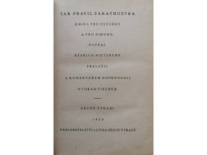 Tak pravil Zarathustra (1920)