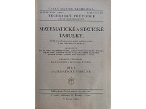 Matematické a statické tabulky I díl (1939)