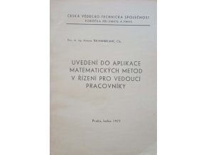 Uvedení do aplikace matematických metod v řízení pro vedoucí pracovníky (1977)