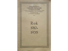 Společenstvo cukrářů, pernikářů a čokoládníků - Rok 1910-1935