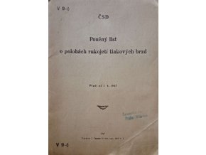 Poučný list o polohách rukojetí tlakových brzd (1947)