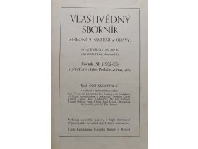 Vlastivědný sborník střední a severní Moravy 1-10 (1932-1933)